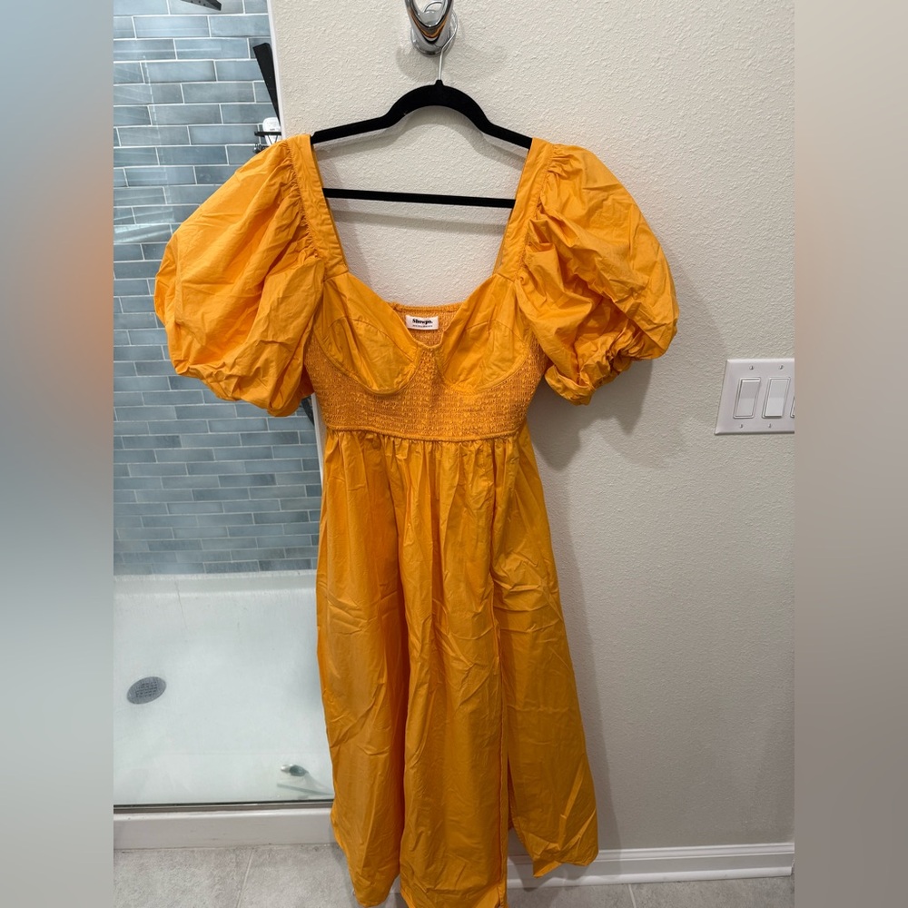 Showpo Raiza Midi Puff Sleeve Dress